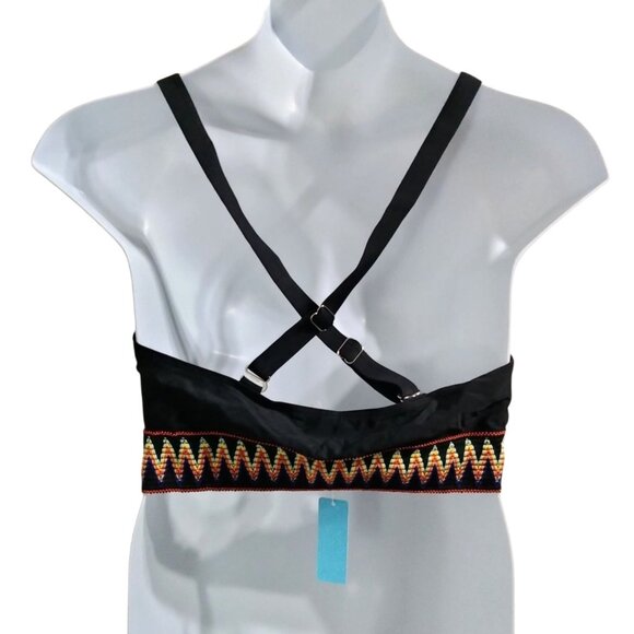 Two Piece V-Neck Tummy Control High Waisted Swimsuit Bikini Set Size16W - Picture 8 of 13